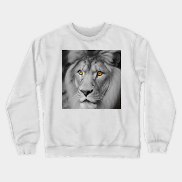 Lion King with Orange Eyes Crewneck Sweatshirt by KonczStore